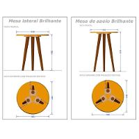 Kit 2 Mesas Laterais Aparador Cor Nero - 3