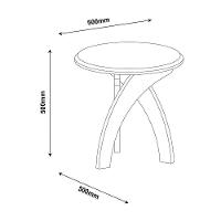 Mesa De Apoio Jade Off White Com Pinho E Tampo Redondo - 2