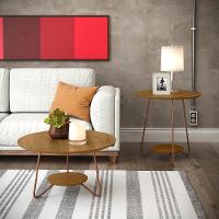 Conjunto Sala Mesa Centro E Apoio Liz Pés De Ferro Freijo - 3