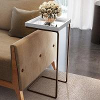 Mesa Apoio Lateral Para Sofá Espelhada Pé Café LarFlex Cor:branco - 6