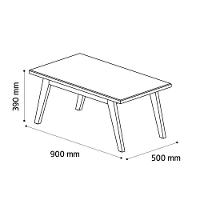 Mesa De Centro Com Pés Em Madeira Prism Off White Patrimar - 2