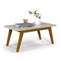 Mesa De Centro Com Pés Em Madeira Prism Off White Patrimar - 3