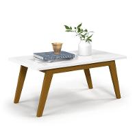 Mesa De Centro Com Pés Em Madeira Prism Branco Acetinado - 6