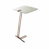 Mesa De Apoio Bandeja Off White Base Cobre - 1