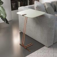 Mesa De Apoio Bandeja Off White Base Cobre - 2