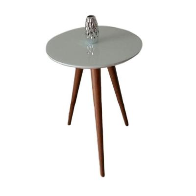 Mesa Lateral de Canto Pé Palito Off White 45cm