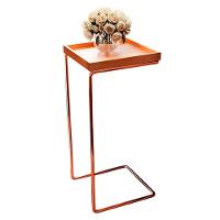 Mesa Apoio Lateral Para Sofá Pé Cobreado LarFlex Cor:castanho - 6