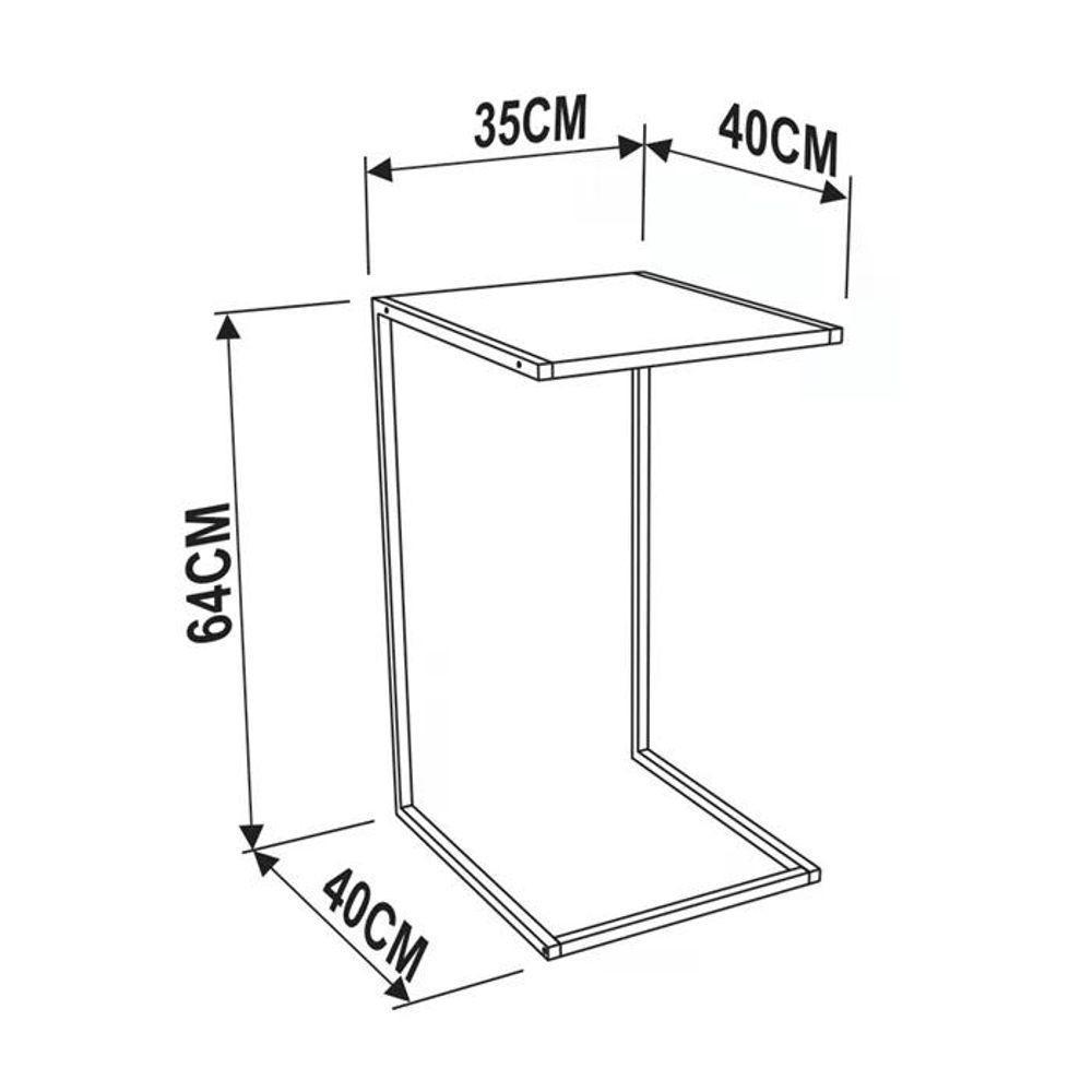 Mesa Lateral 27820 Linha Complementos Preto Branco - 6