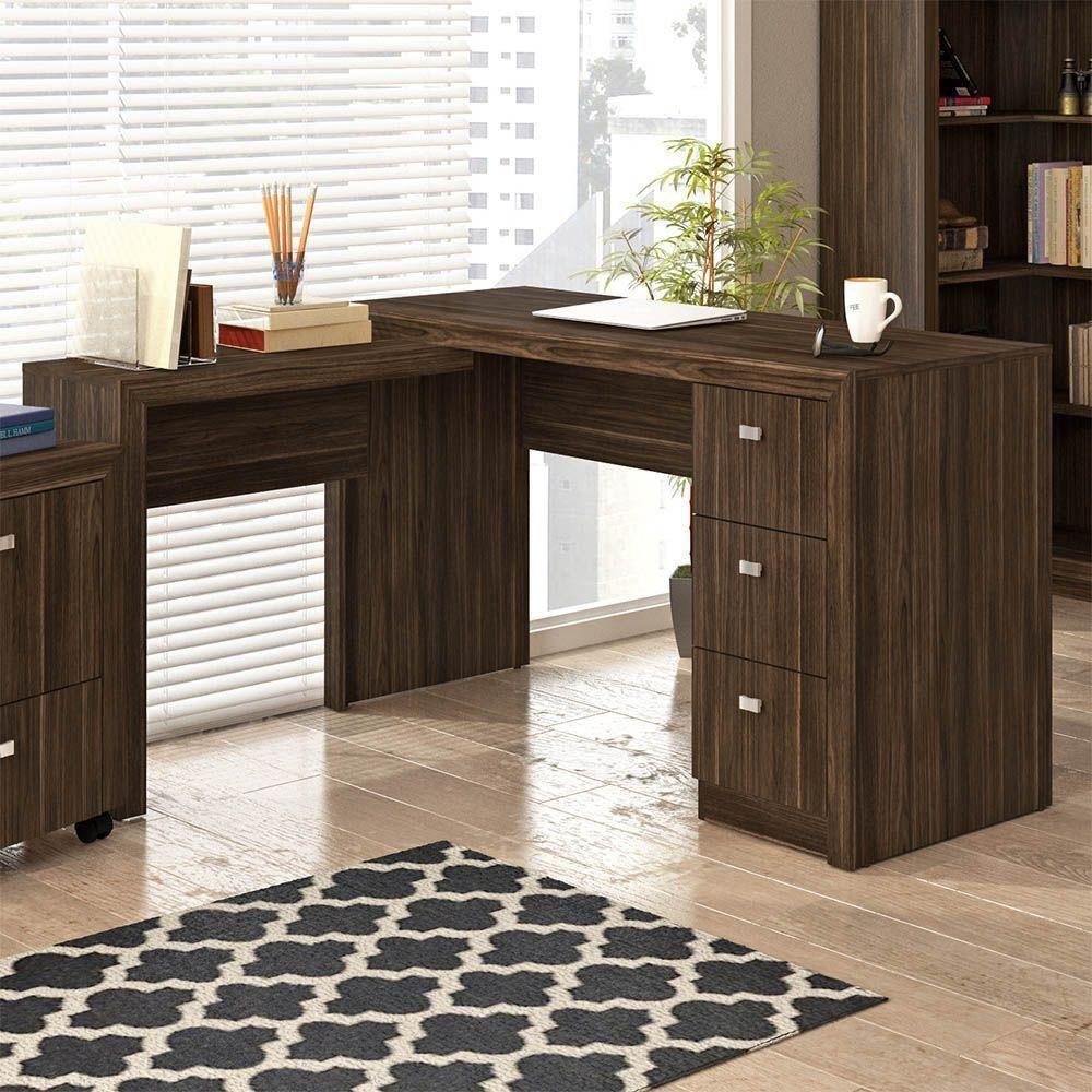 Mesa de Canto ME4101 para Escritório Nogal Tecno Mobili - 8