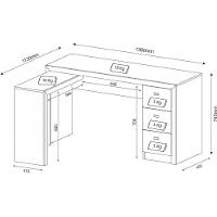 Mesa de Canto ME4101 para Escritório Nogal Tecno Mobili