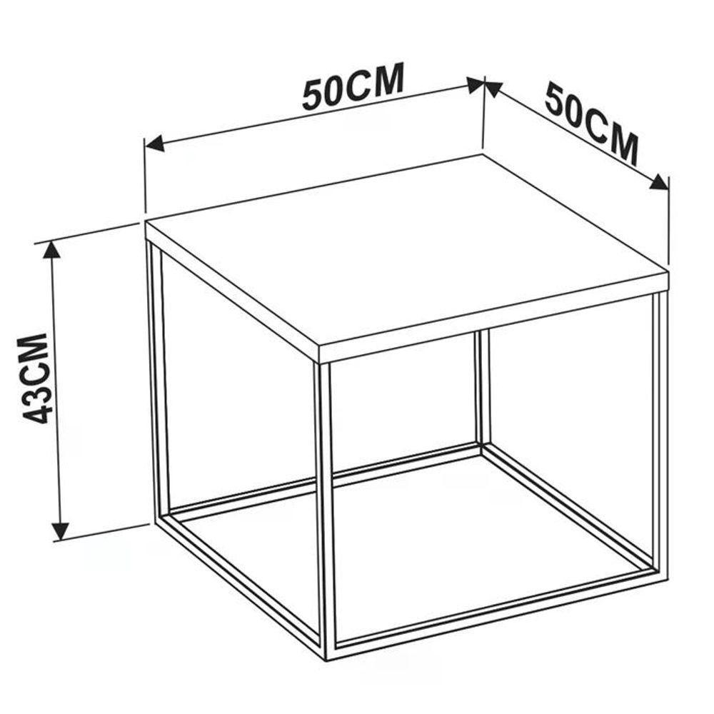 Mesa Lateral Cube 24803 Linha Complementos Preto - 5