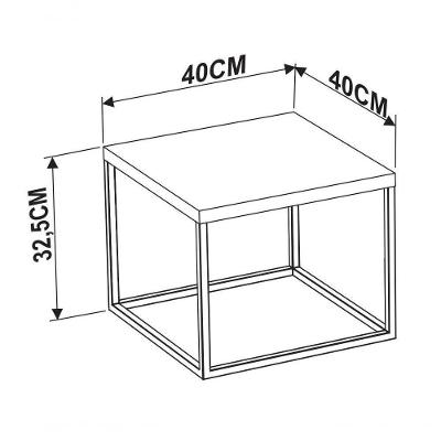 Mesa De Centro Ou Lateral Preto Vermont Preto Vermont