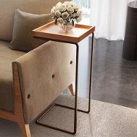 Mesa Apoio Lateral Para Sofá Pé Café LarFlex Cor:castanho - 6