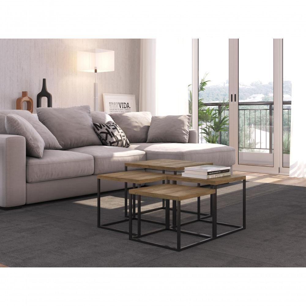 Conjunto Mesas De Centro Cube 04 Pçs Preto Vermont - 3