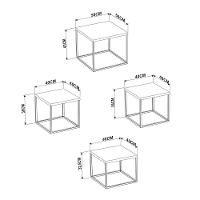 Conjunto Mesas De Centro Cube 04 Pçs Preto Vermont - 9