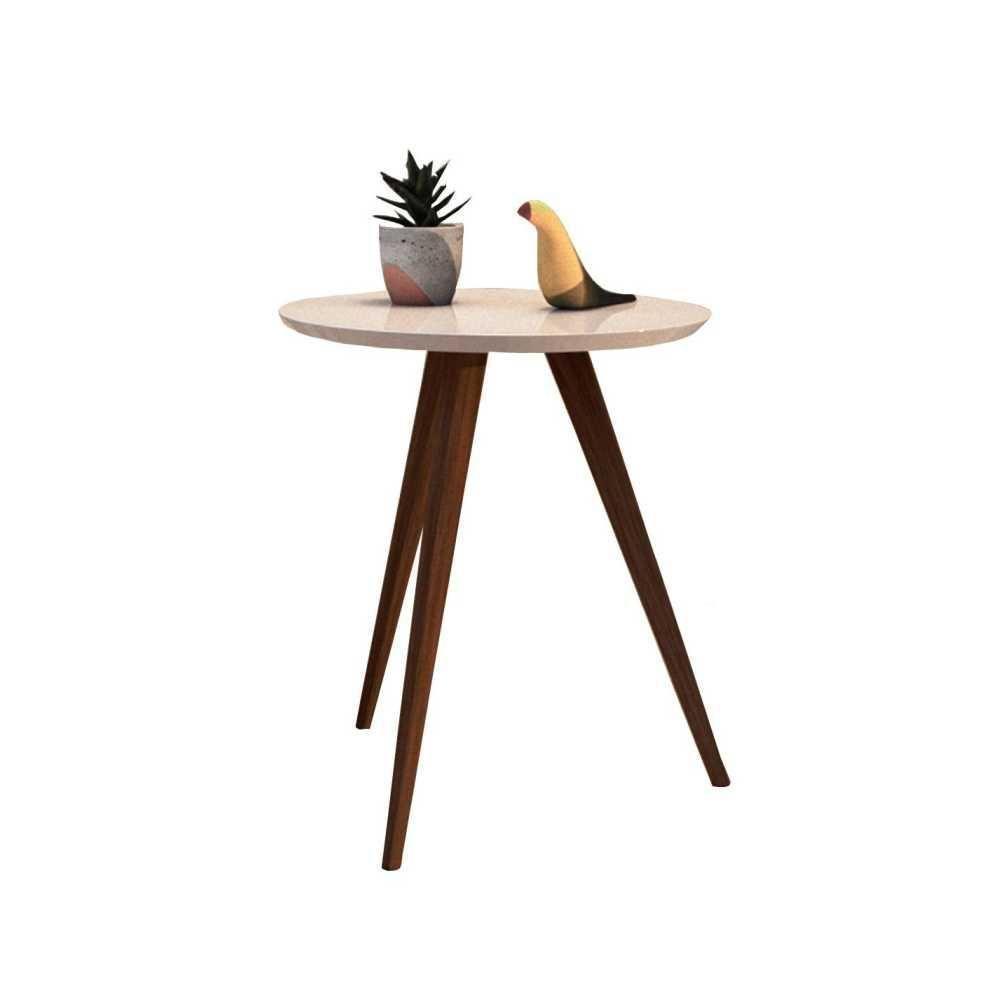 Mesa Lateral de Canto Pé Palito Off White 50cm - 1