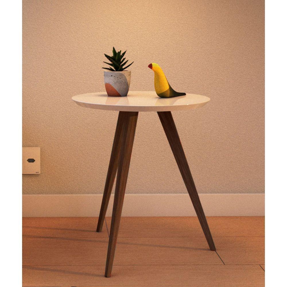 Mesa Lateral de Canto Pé Palito Off White 50cm - 8