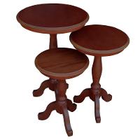 Conjunto 3 Mesas de Apoio Lateral Redonda - 1