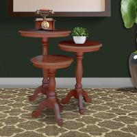 Conjunto 3 Mesas de Apoio Lateral Redonda