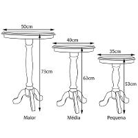 Conjunto 3 Mesas de Apoio Lateral Redonda - 9
