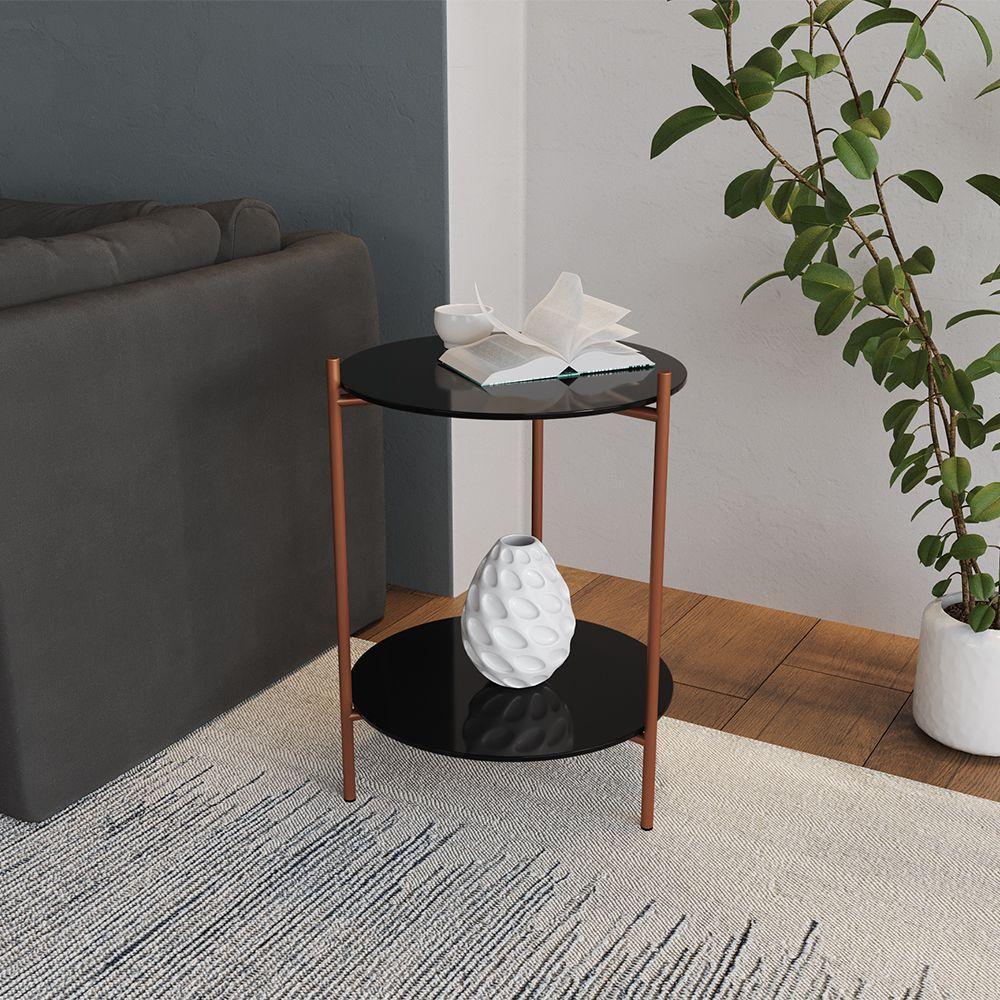 Mesa Lateral Industrial Premium Cobre Com Preto Preto - 1