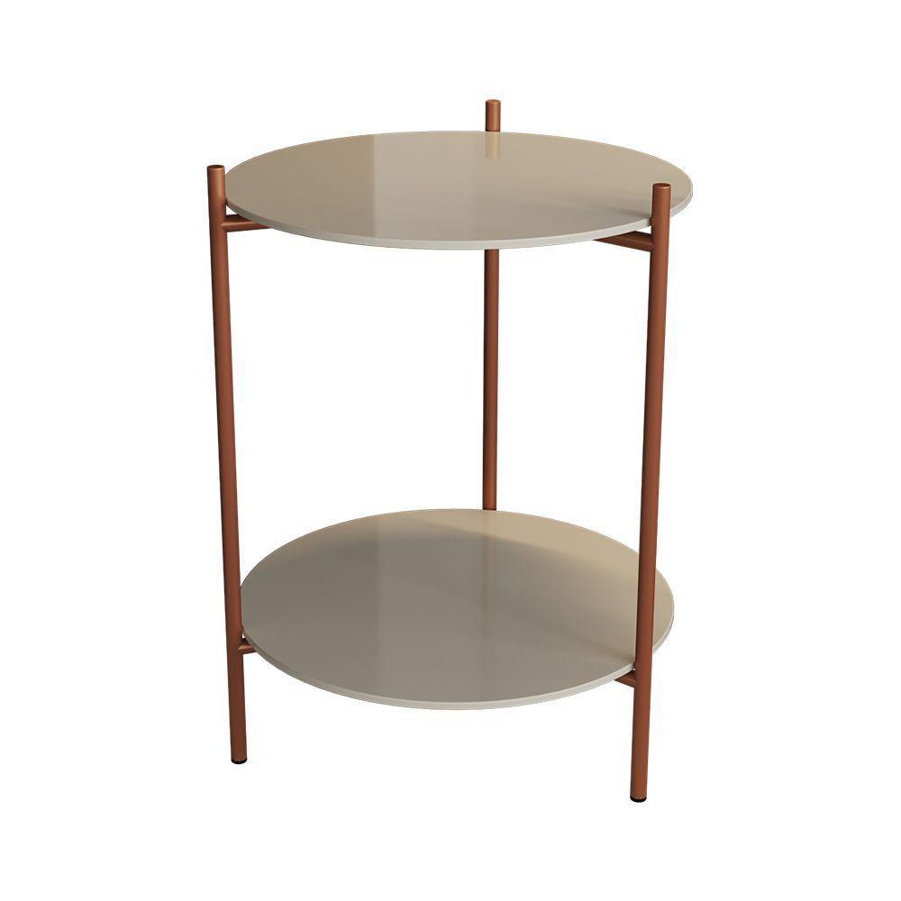 Mesa Lateral Industrial Premium Cobre Com Off White Branco - 3