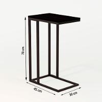 Mesa Lateral Encaixe Elena Preto E Tampo Preto - Cor: Preto - 2