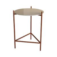 Mesa Lateral Industrial Marbella Cobre Com Off White Marrom - 3