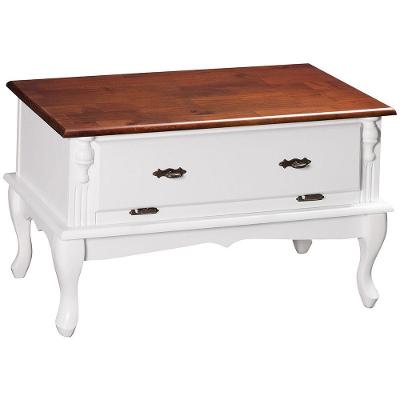Mesa De Centro Antique Com 02 Gavetas Basculantes Branca