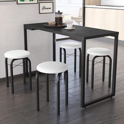 Conjunto Mesa De Cozinha 120cm 4 Banquetas Preto