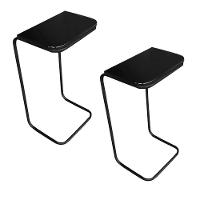 Kit 2 Mesas Lateral Tampo Preto Multiuso P/ Sofá - 1