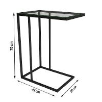 Mesa Lateral Elena Preta Tampa De Vidro - Cor: Branco - 5