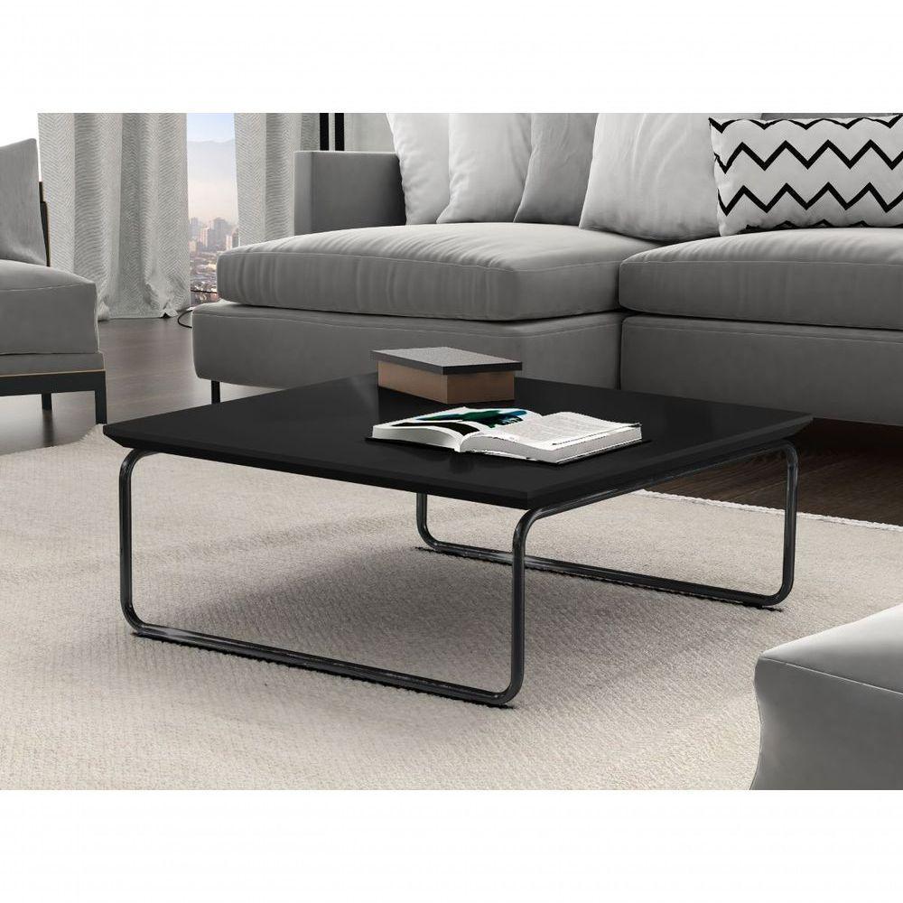 Mesa de Centro Kairos Pé Preto Bisart Decor laca Preto - 2
