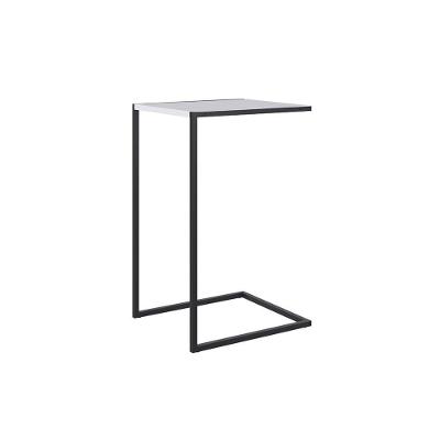 Mesa Lateral Industrial Branco Fosco Base Metálica Preto