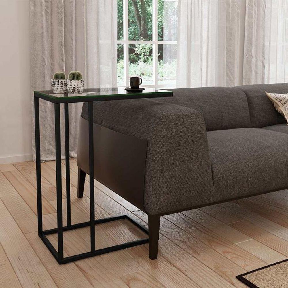 Mesa Lateral Encaixe Elena Preto - Cor: Preto - 2