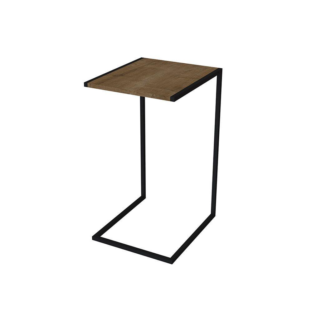 Mesa Lateral Industrial Vermont Base Metálica Preto - 2