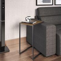 Mesa Lateral Industrial Vermont Base Metálica Preto - 4