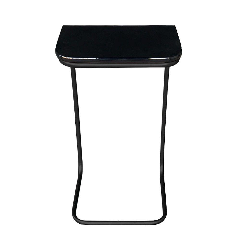 Mesa Lateral Tampo Preto Multiuso P/ Sofá - 2