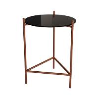 Mesa Lateral Industrial Marbella Cobre Com Preto Marrom - 2