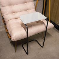 Mesa Lateral Tampo Multiuso P/ Sofá Base Preto Branco - 5