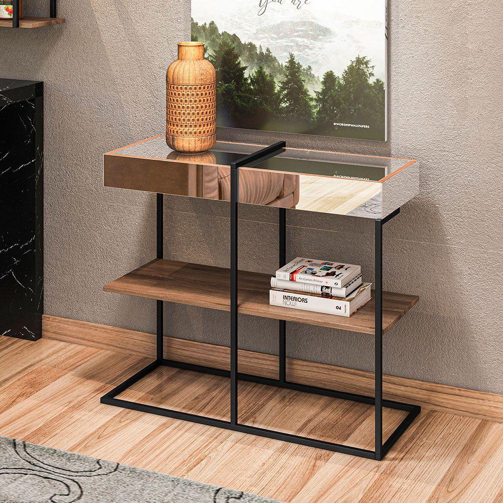 Kit Mesa Lateral E Aparador Industrial com Espelho Boreal - 3