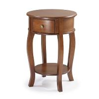 Mesa de Apoio Redonda 1 Gaveta Imbuia Verniz - 1