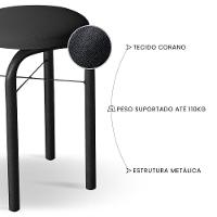 Conjunto Mesa De Cozinha 90cm 2 Banquetas Castanho - 6