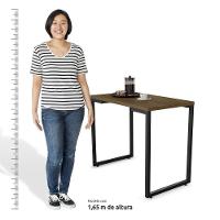 Conjunto Mesa De Cozinha 90cm 2 Banquetas Castanho - 10