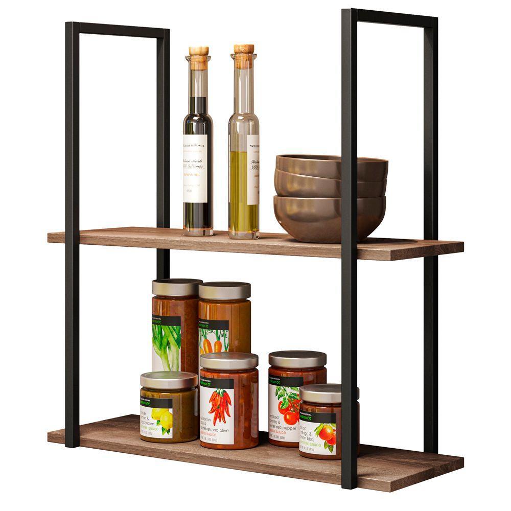 Kit Mesa de Centro e Prateleira Multiuso Industrial 60cm - 3