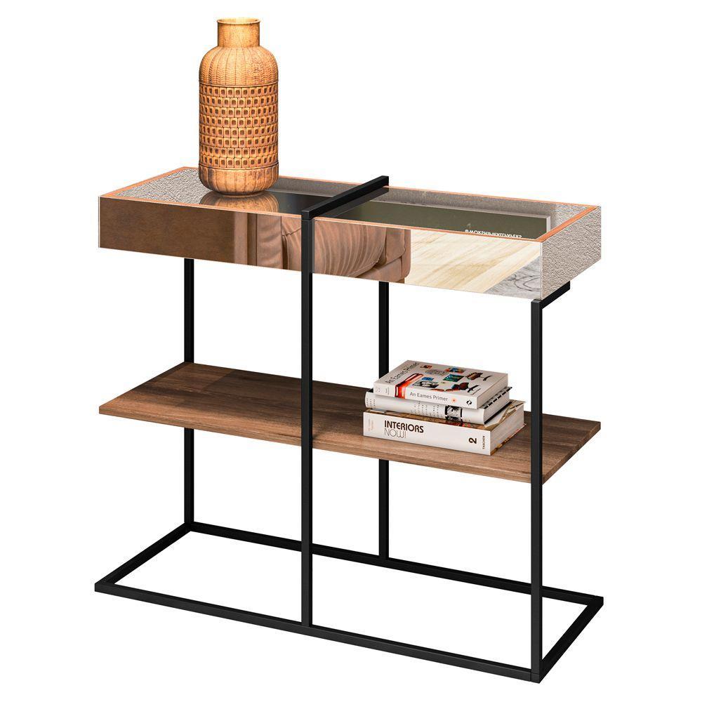 Kit Mesa de Centro e Aparador Industrial com Espelho Boreal - 4