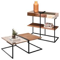 Kit Mesa de Centro e Aparador Industrial com Espelho Boreal - 1