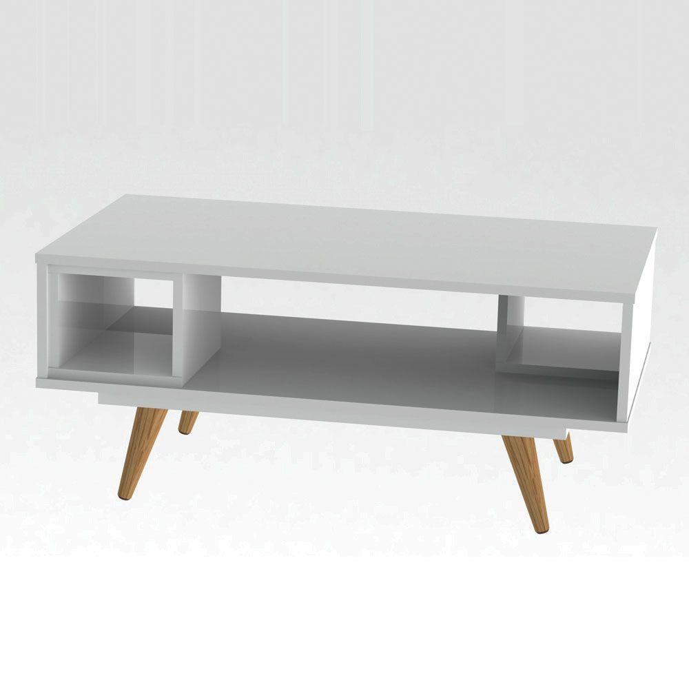 Mesa De Centro Retangular Retrô 45 Olivar - Cor: Branco - 4