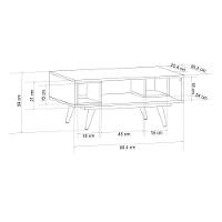 Mesa De Centro Retangular Retrô 45 Olivar - Cor: Branco - 2