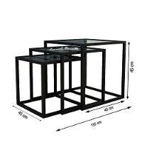 Trio Mesa Lateral Isabela Preta - Preto - 2